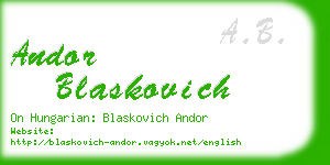 andor blaskovich business card